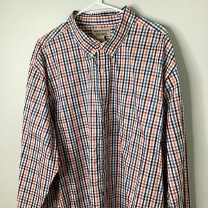 Duluth Button Down Mens Casual Dress Shirt Wrinkle Fighter Plaid 3XLT Tall XXXL